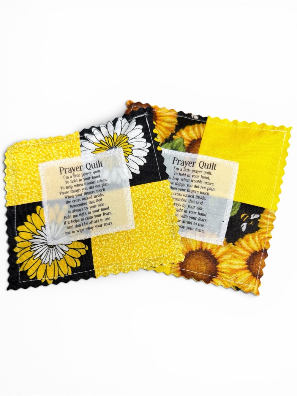 BUY NOW -Handcrafted Prayer Quilt with Uplifting Prayer and Wooden Cross Inside - Picture 8 of 9